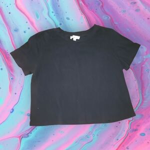 Love J juniors size large (11-13) black crop top t-shirt